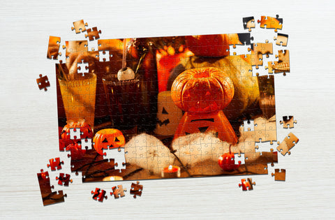 Small pumpkins table props puzzle