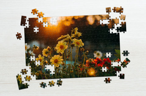 Golden hour puzzle flowers