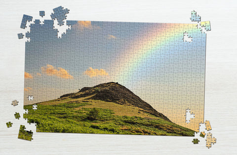 Rainbow at the top of mountain puzzle