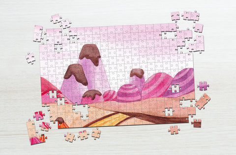 Chocolate mountains puzzle for 2-year-olds