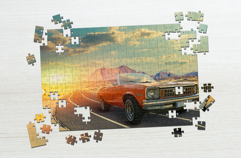 Riding car with sunset view cool puzzles for adults