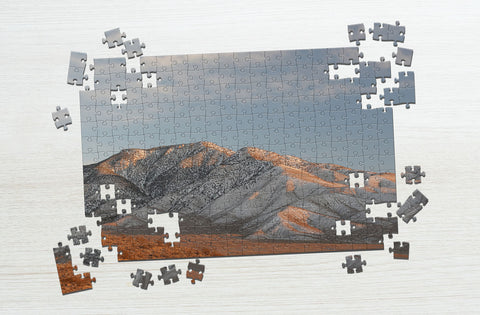 Wide view of white mountain puzzle