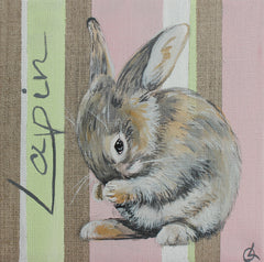tableau petit lapin assis décoration odile laresche