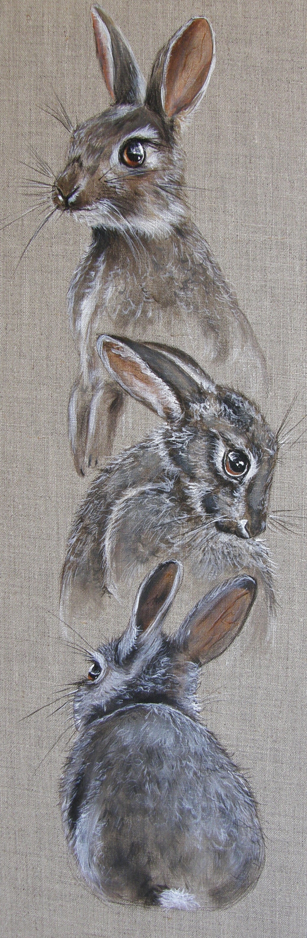 tableau lapin art animalier Odile Laresche