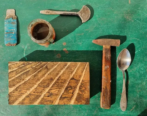 Soil print tools used by Olesya Dzhurayeva