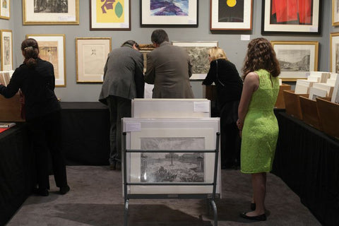 Print Fair - New York - NY - Browsing inventory - flipping through the print racks