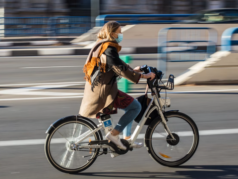 mid drive ebike kit, woman riding ebike on road