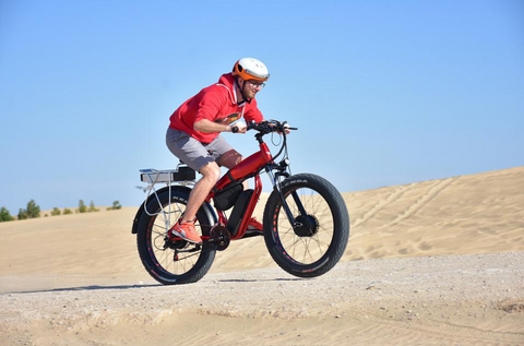 electric bike ride desert sand, fat bike electric conversion kit