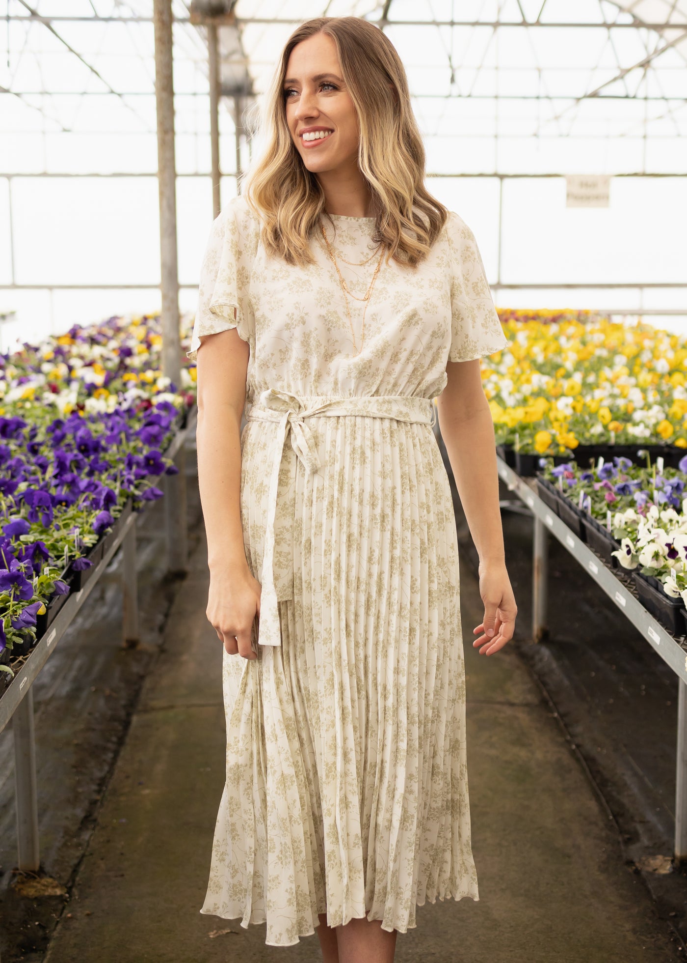 Lexi Sage Floral Dress