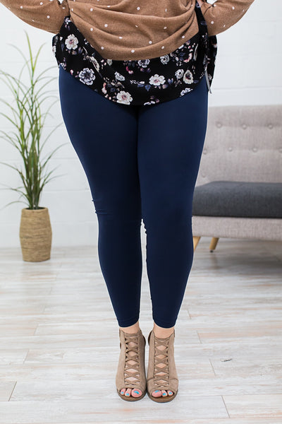 Plus Size Butter Soft Leggings - Navy