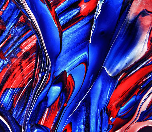 Red and blue acrylic