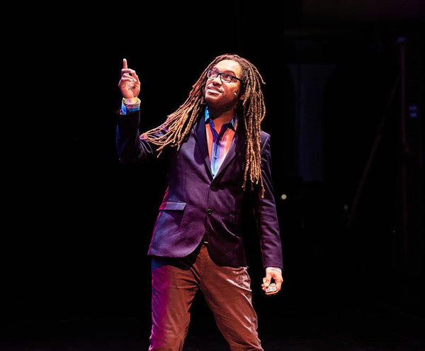 Dan Sodergren TedX talk wearing Climate Code shirt