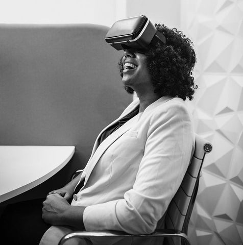 Woman with VR headset