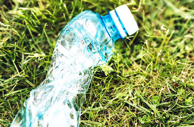 Plastic drink bottle waste