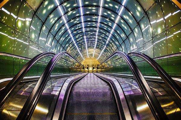 Stairway with lights