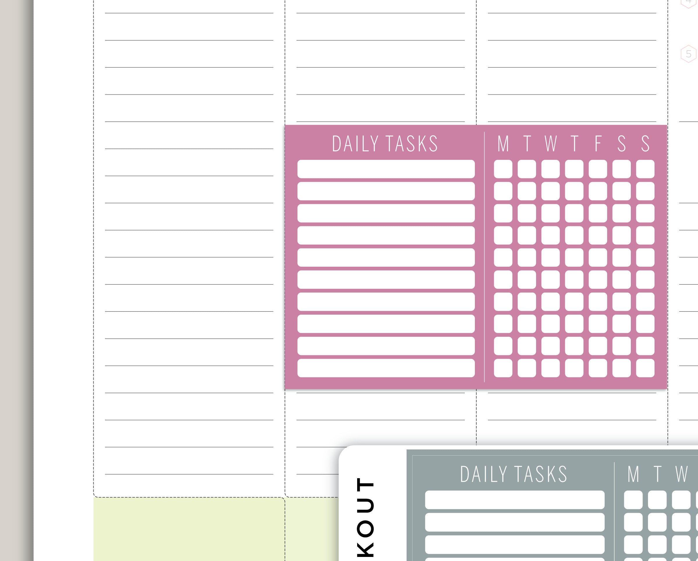 Daily Tasks Checklist Planner Stickers for 2020 inkWELL Press Planners IWP-RL93