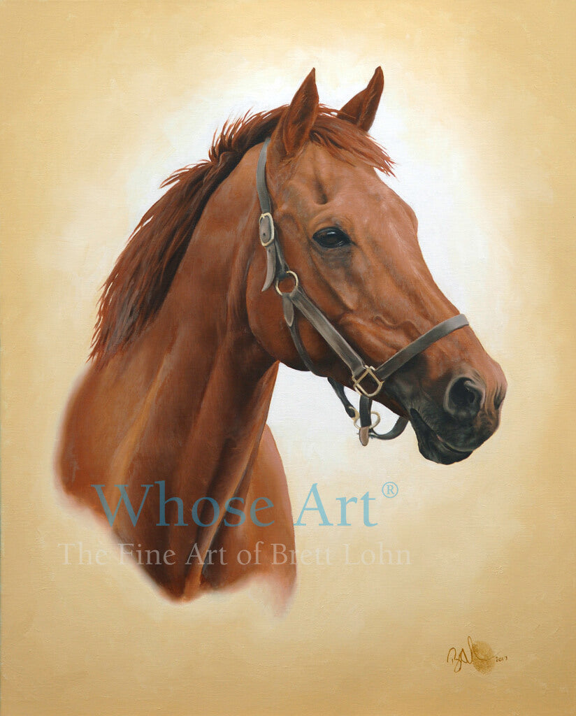 Portrait Oil Painting of the Racehorse Kris