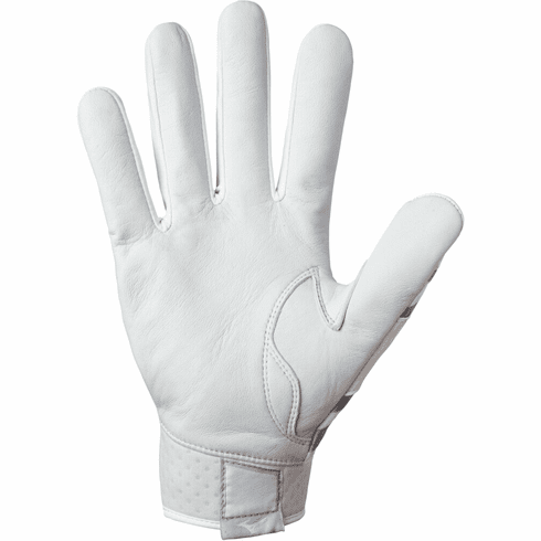 Mizuno Youth MVP Baseball Batting Gloves White/Gold Small