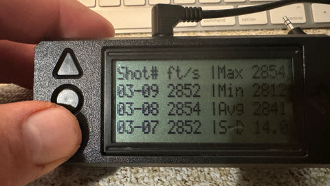 Magnetospeed V3 Display Showing Exceptional Velocity Readings