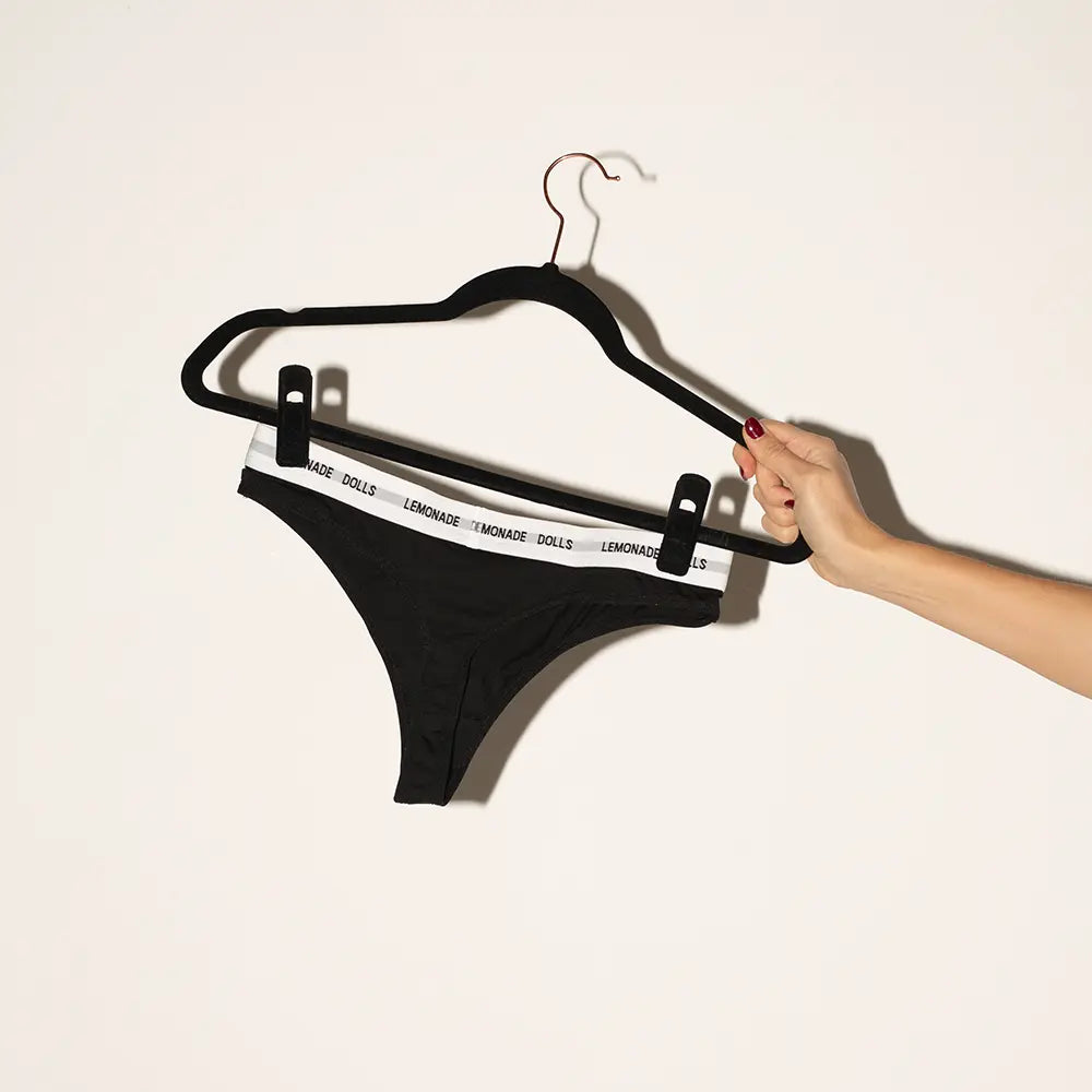 The Everyday Thong | Womens Knickers | Underwear For Women | Black | XXS | Lemonade Dolls