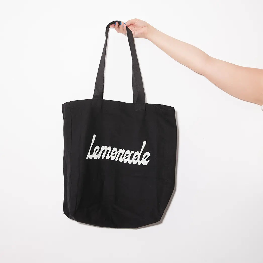 The Lemonade Cotton Tote Bag | Black | Lemonade Dolls