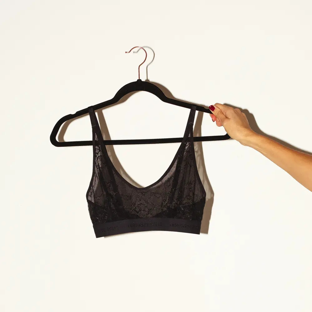 The Picot Lace Crop Top | Black | S | Lemonade Dolls