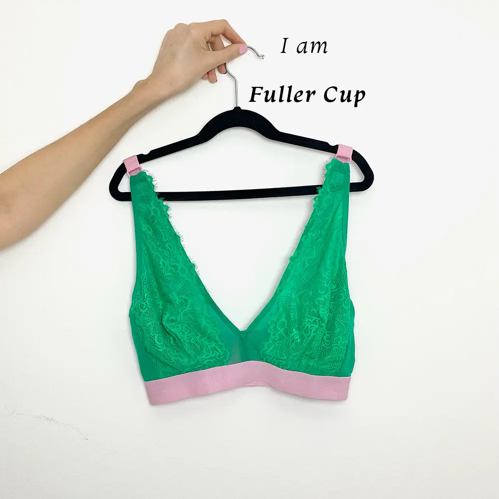 Emerald & Baby Pink Synergy Lace | Bra For Bigger Bust | Designed For DD+ Cup Sizes | Pink | XS | Lemonade Dolls