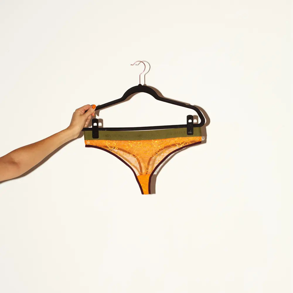Trilogy Lace Thong Brief | Womens Knickers | Underwear For Women | Khaki | XXS | Lemonade Dolls