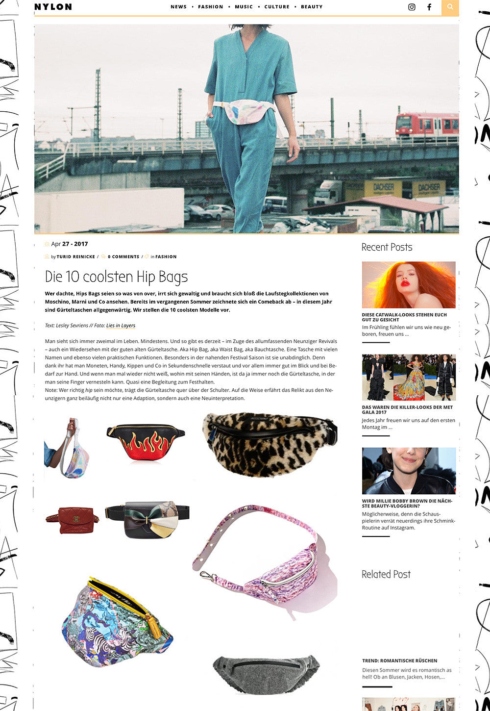 EARLY AT NYLON MAGAZINE TOP 10 COOLEST HIPBAGS