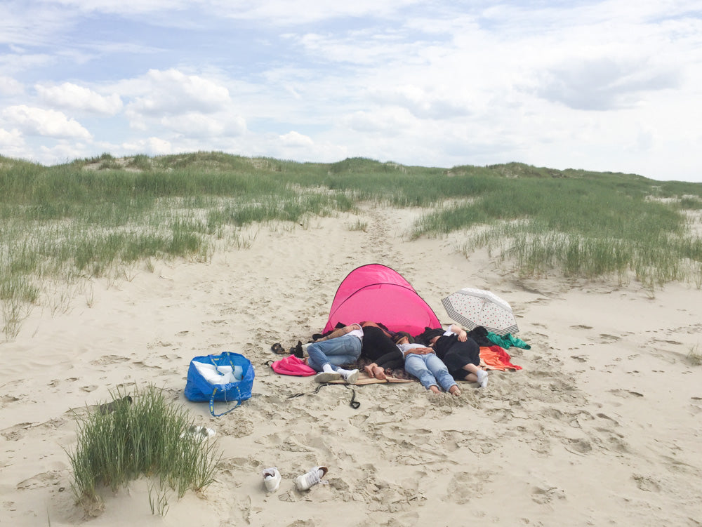 EARLY Lookbook Shoot 2017, Afternoon Nap, Nicola Krämer, Franziska Brodhun, Marc Krause, Malaika Girke, Valerie Sietzy, Seaside, Beach, Nature, Boston Terrier