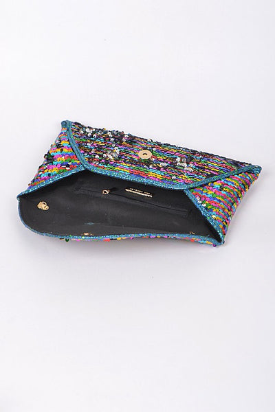 Multi Color Sequin Clutch Purse