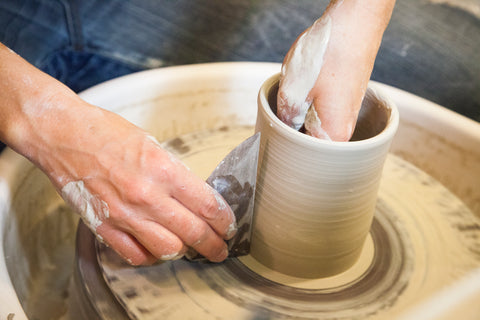 Step by step process for making handmade pottery
