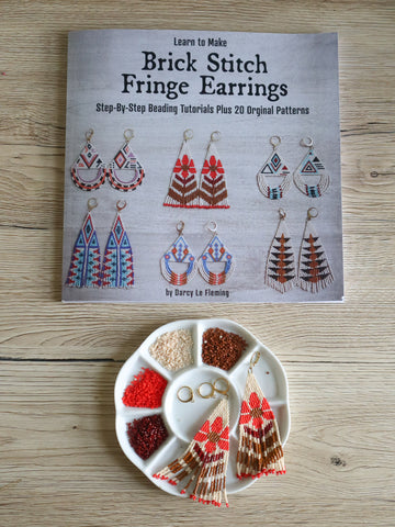 Learn to Make Brick Stitch Fringe Earrings by Darcy Le Fleming