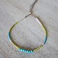 Adjustable Beaded Summer Bracelet with Turquoise beads and Yellow Accents