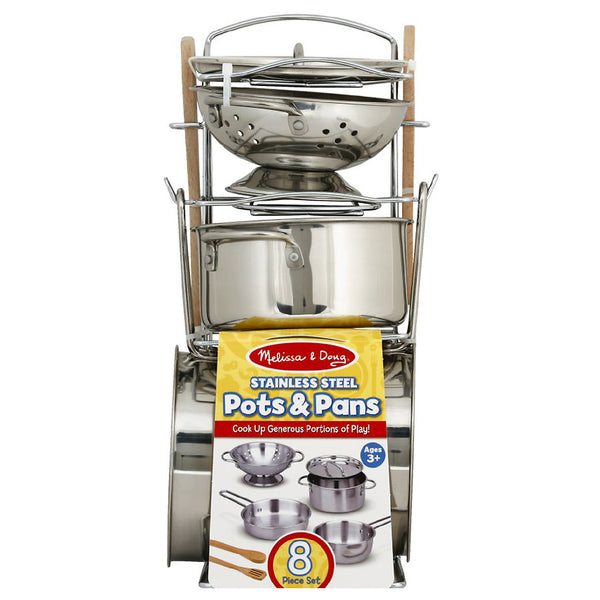 melissa and doug stainless steel pots and pans