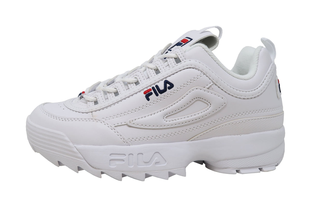 Fila Disruptor II White/White Leather Big Kids Shoes – Shoe Hut Online