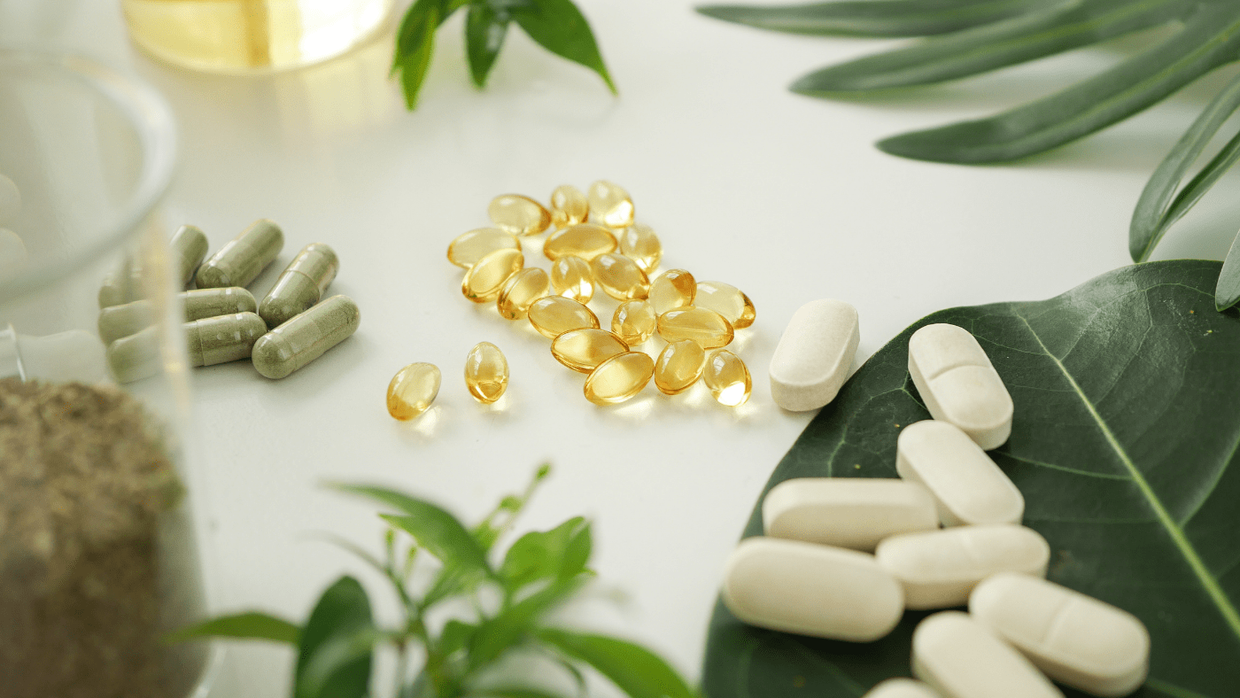 display of vitamins and supplements for joint health