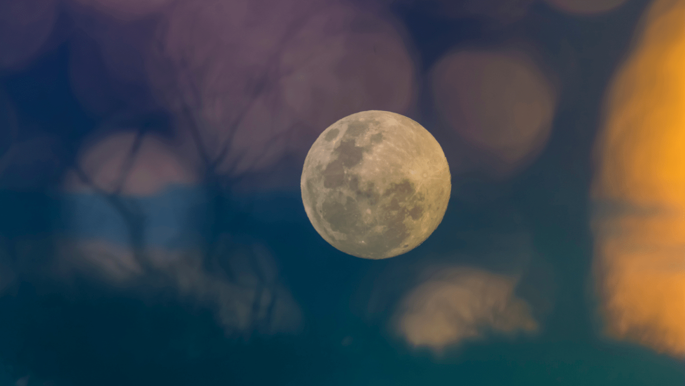 full moon on dark background for full moon water aromatherapy sprays