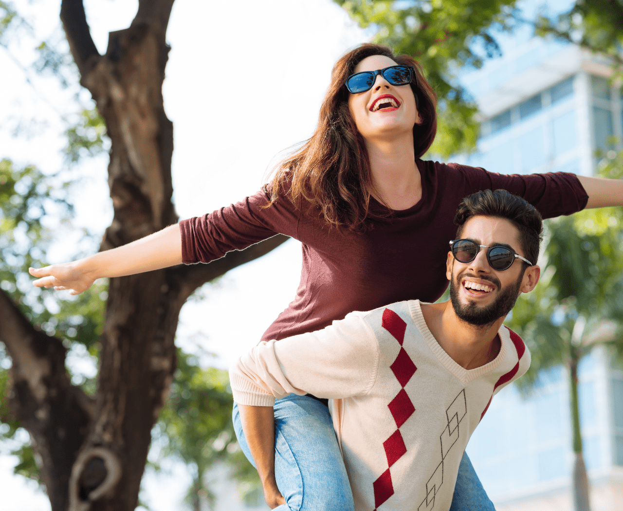 couple in new relationship outside of Nefertem studio