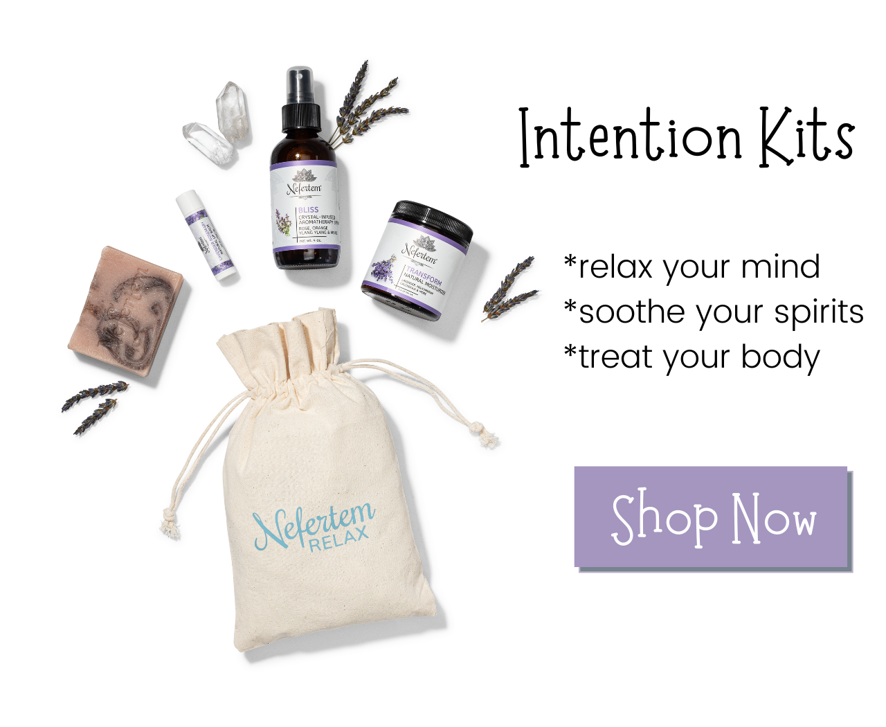Kits de intenciones de Nefertem para el cuidado holístico de la piel