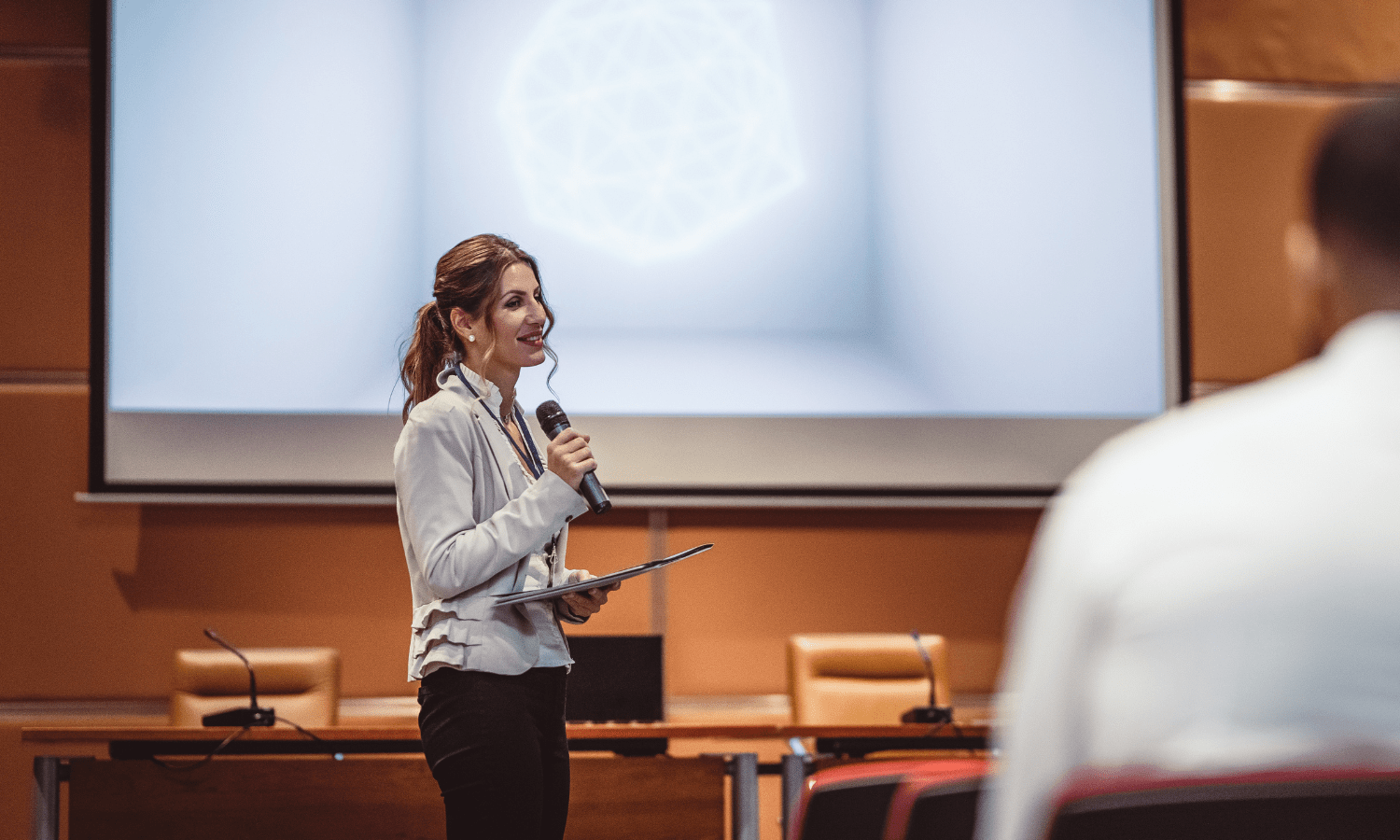 women giving a speech