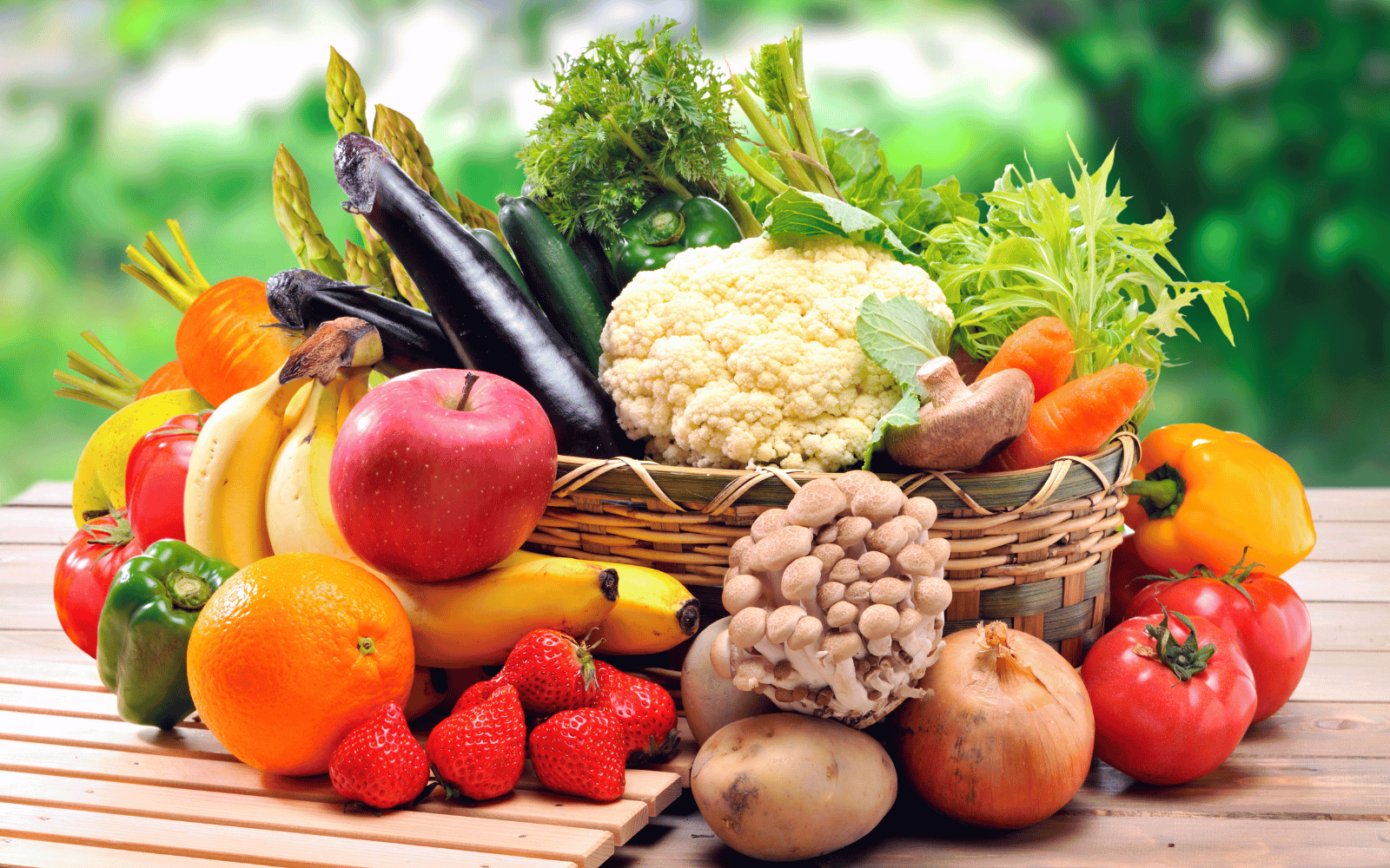 a basket of fruits and vegetables