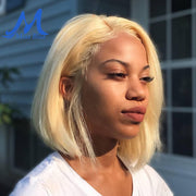 Missblue 13x6 Lace Front Human Hair Wigs For Black Women 613 Blonde Short Bob Transparent Lace Wigs Brazilian Hair Pre Plucked