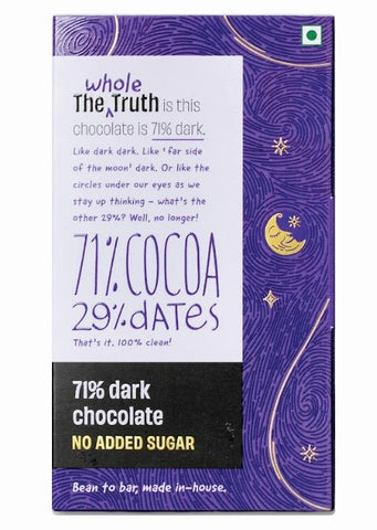 The Whole Truth 71% Dark chocoloate - 100% clean food on Vvegano