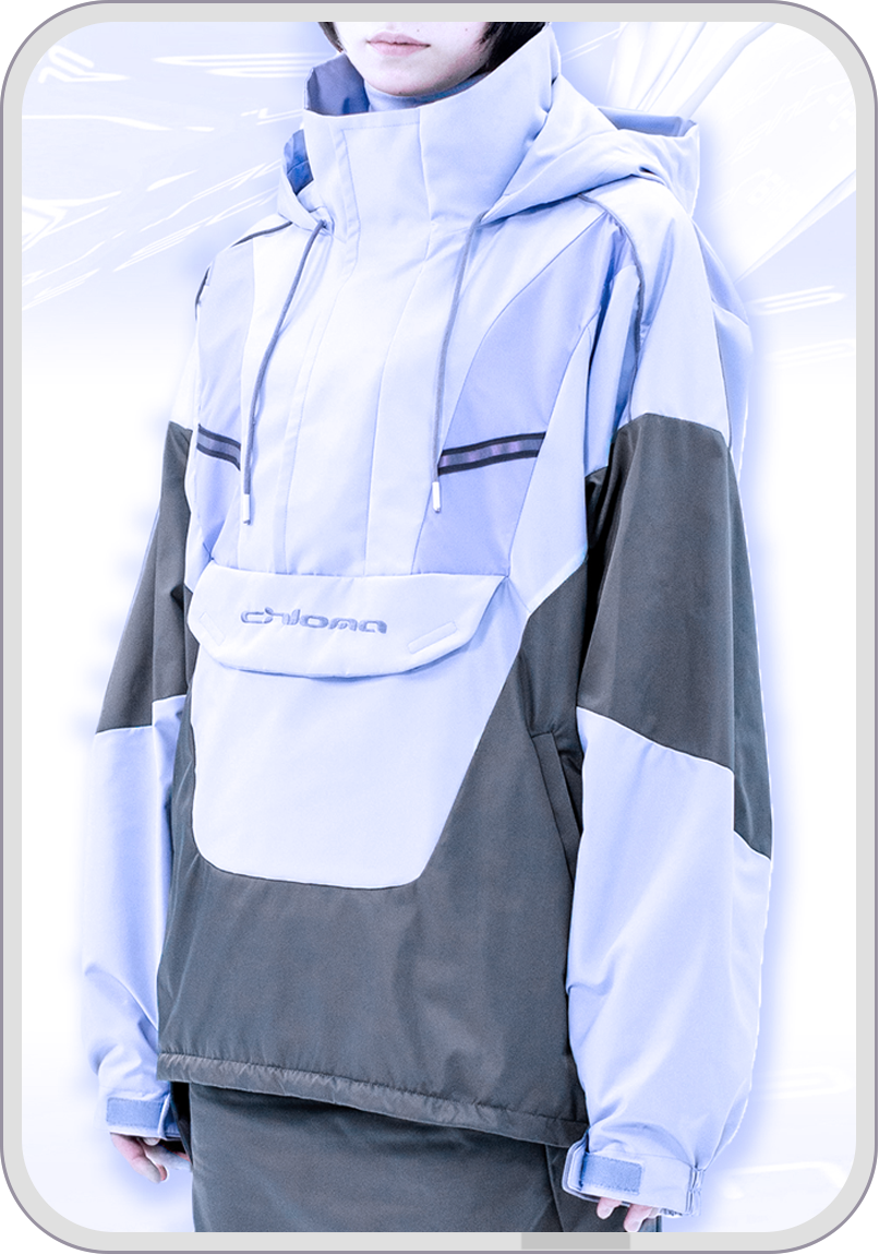 Y2K ANORAK / paleblue×steelgray