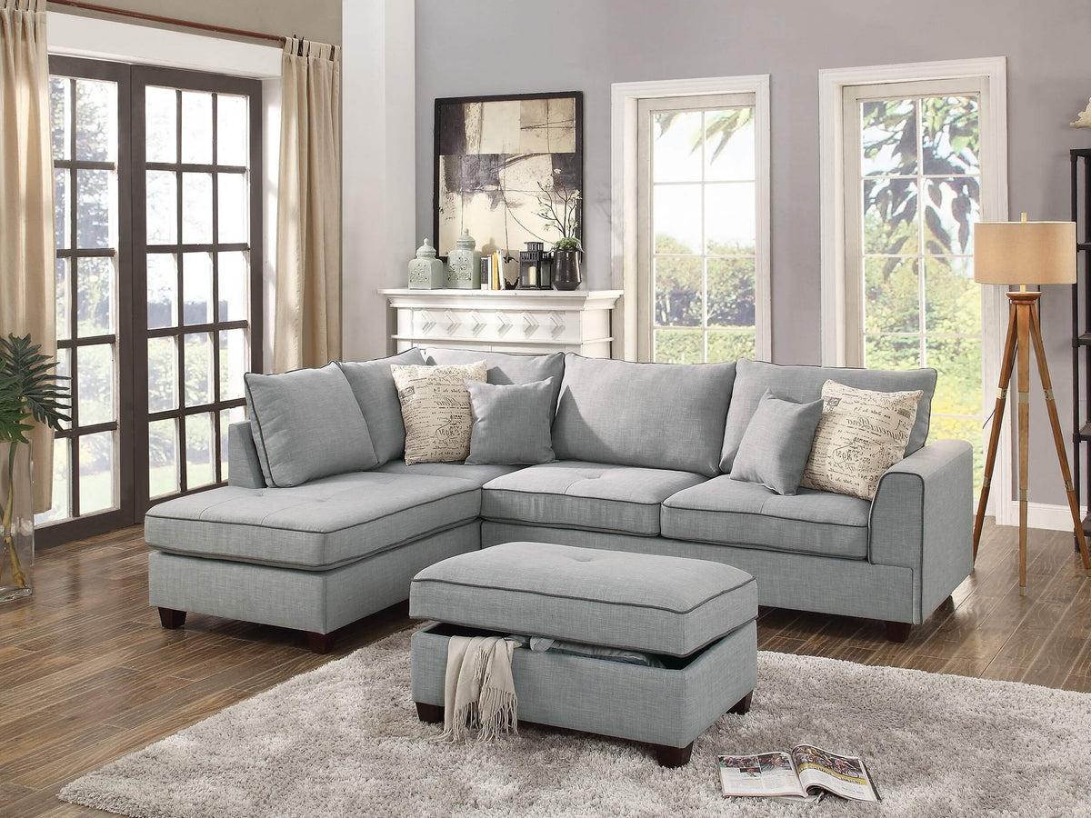 Bridgehampton Chaise Sofa in Light Grey – Chaise Sofas