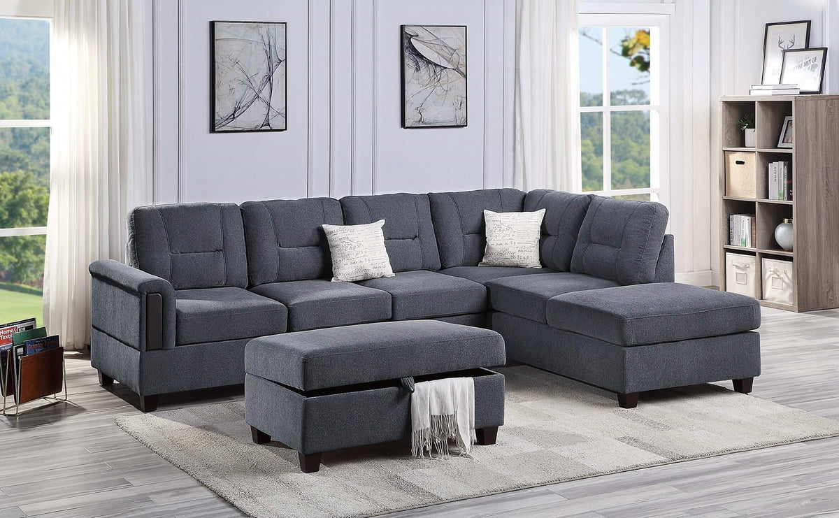 Neal Chaise Sofa in Charcoal – Chaise Sofas