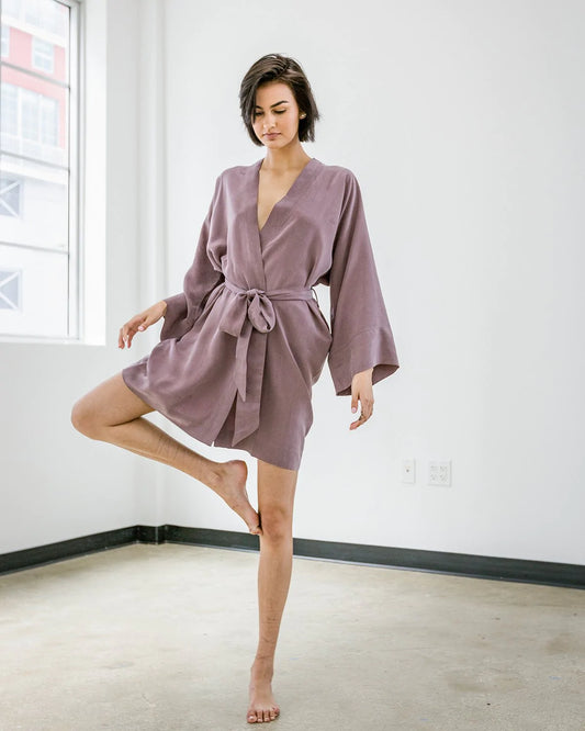 Olivia Women Kimono Robe - sustainable vegan silk for the modern you