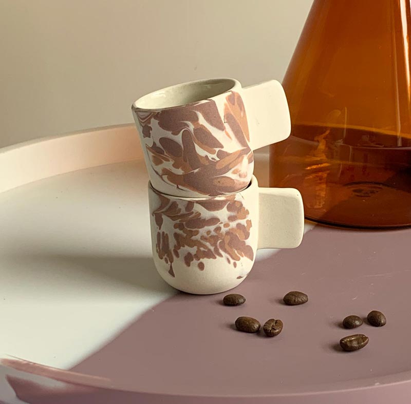 handmade ceramic espresso cups by Peaches Studio