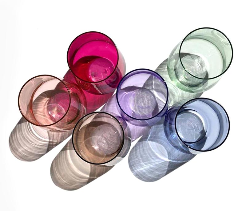 Stemless WIne GLasses by Estelle Colored Glass